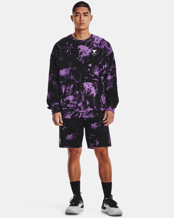 Men's Project Rock Rival Fleece Shorts, Purple, pdpMainDesktop image number 2